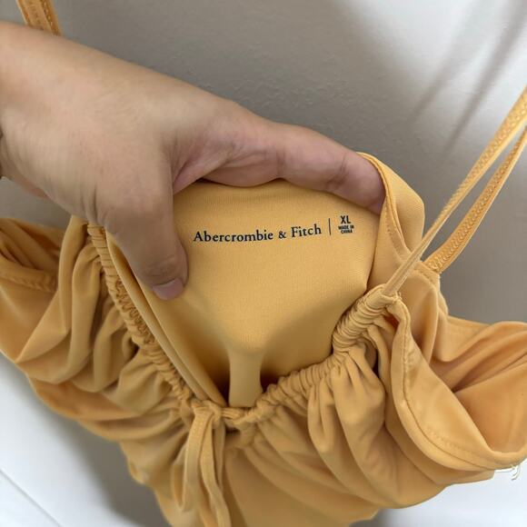 NWT Abercrombie & Fitch Yellow Fitted Mini Dress Women's Size XL - Picture 4 of 9
